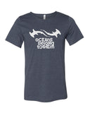 Men's navy hammerhead shark diving t-shirt