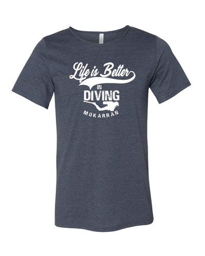 Tee shirt plongée bleu marine pour homme life is better in diving