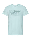 t-shirt bleu glacé requin gris