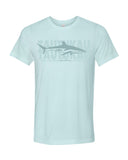 t-shirt bleu glacé requin soyeux