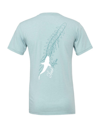 T shirt plongée bleu glacé nage du requin