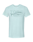 t-shirt bleu glacé requin tigre