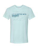 Blue shark diving t-shirt for men Life is Better with sharks