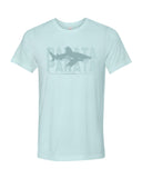 t-shirt bleu glacé requin océanique