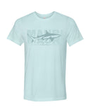 ice blue shark t-shirt with black tips