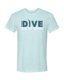 Blue sperm whale diving t-shirt