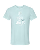 Dark gray diving t-shirt for men life is better with whale blue