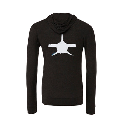 Sweat shirts plongée à zip et capuche légers homme requin marteau charbon