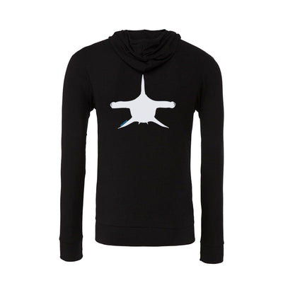 Sweat shirts plongée à zip et capuche légers homme requin marteau noir