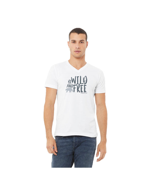 T-shirt col V Be Wild and Free