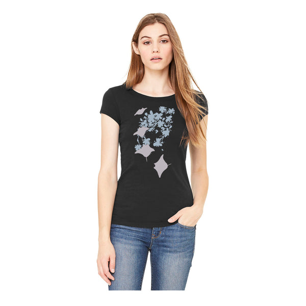 T-shirt col large Manta Flowers