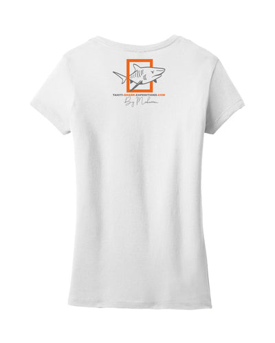 T-shirt col V femme Requin