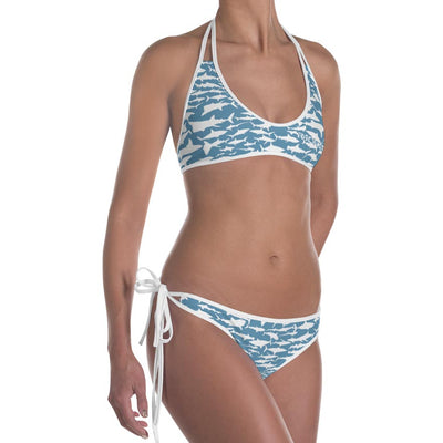 maillot de bain shark mokarran  coté gauche bleu
