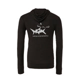 Men's lightweight hoodie and zip sweatshirt charcoal hammerhead shark
