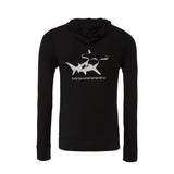 Men's black hammerhead shark diving hoodie and zip sweatshirt