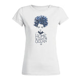 Women's round neck diving t-shirts home is where the ocean is white