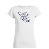 Women's round neck diving t-shirts Ocean sweet home white