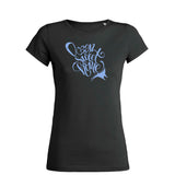 Women's round neck diving t-shirts Ocean sweet home black