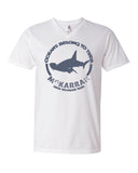 V-neck diving t-shirts for men white hammerhead shark