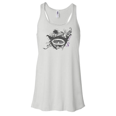 Dos nageurs plongée femme raie manta fleurs blanc