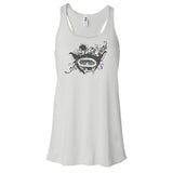 Swimmers swimming woman manta ray flowers white