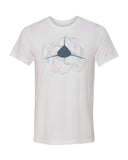 White oceanic shark diver t-shirt with white tips