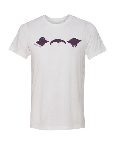 T-shirt plongeur blanc raie manta