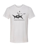 white mokarran shark diving t-shirt