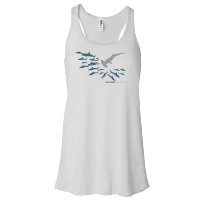 Dos nageur plongée femme requin blanc