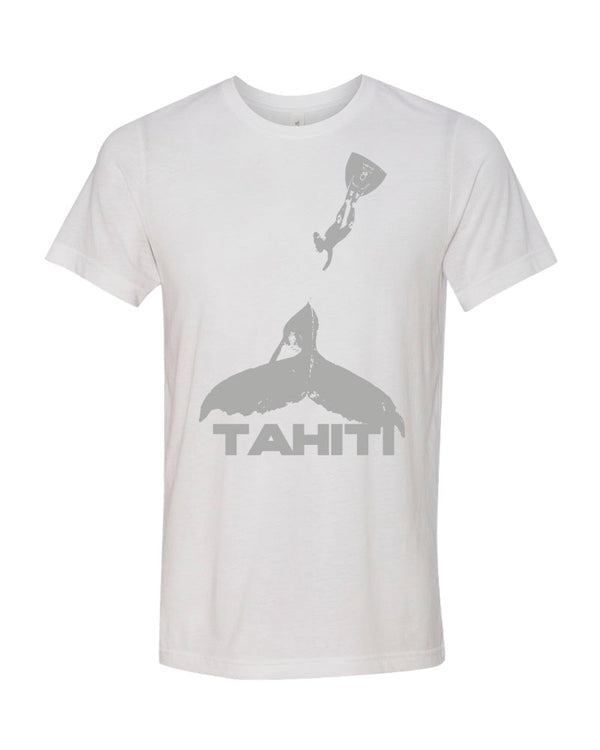 Tee shirt plongée baleine à bosse Tahiti blanc
