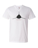 Men's v-neck diving t-shirt shark longimanus white