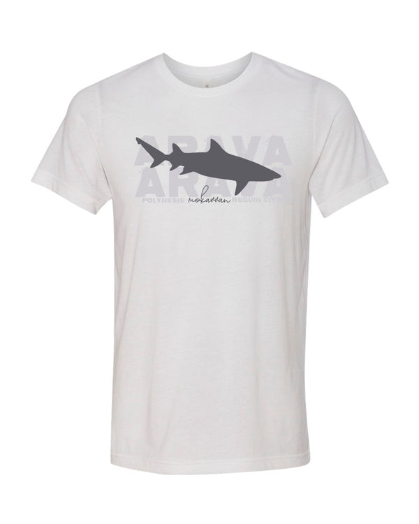 t-shirt blanc requin citron