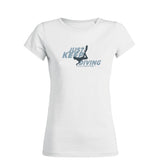 Diving t-shirt with round neck for woman just keep diving white