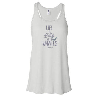 Dos nageur plongée femme life is better with whale blanc