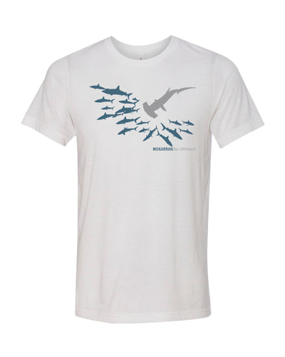 Tee shirt plongée requin marteau Be different blanc