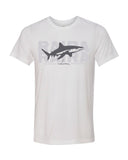 gray shark white t-shirt