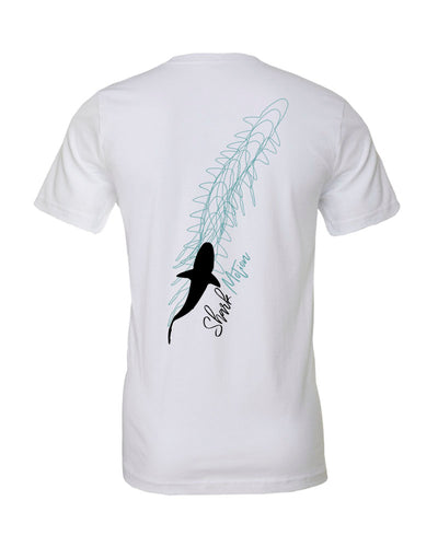 T shirt plongée blanc nage du requin
