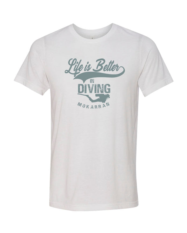 Life Is Better In Diving tee shirt blanc pour homme