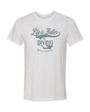 Life Is Better In Diving white t-shirt for men