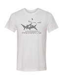 hammerhead shark diving t-shirt fakarava - white