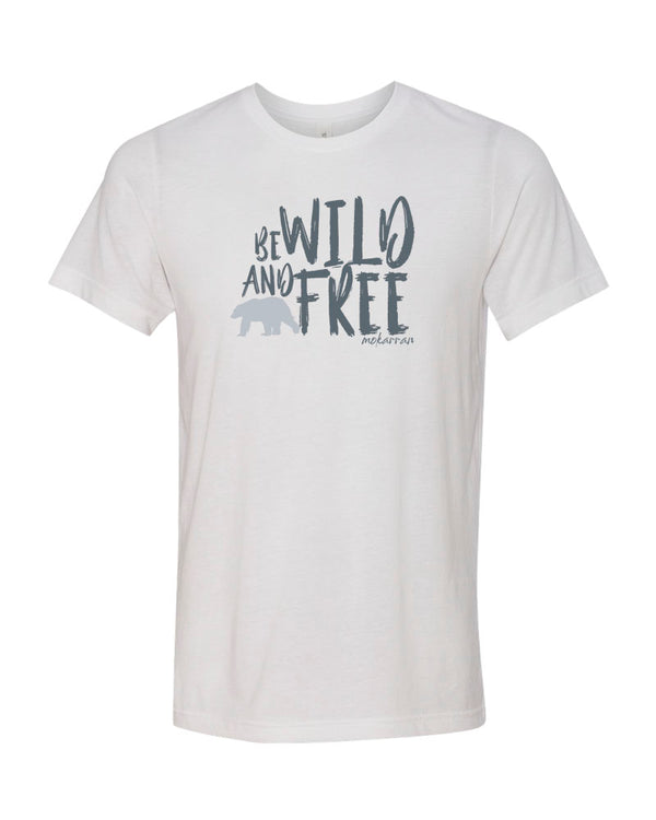 Tee shirt plongée blanc Mokarran pour homme Be wild and free
