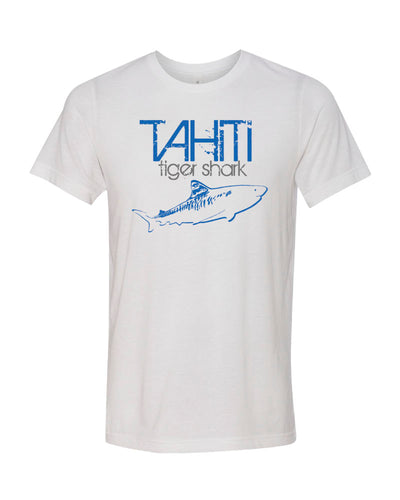 tee shirt plongée requin tigre tahiti blanc