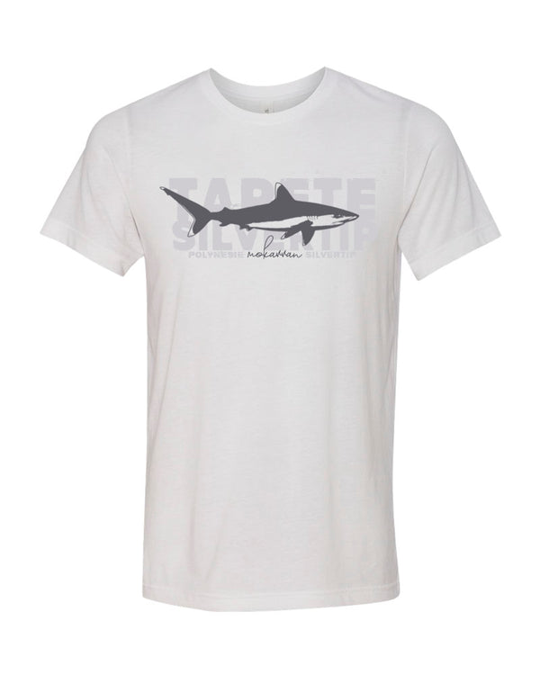 t-shirt blanc requin albimarginatus
