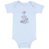 BABY BODYSUIT LIFE IS BETTER WITH WHALES