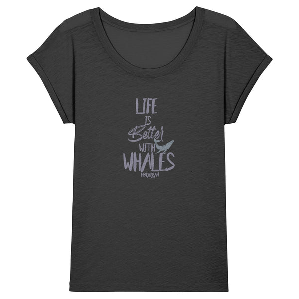 T-SHIRT SLUB LIFE ID BETTER WITH WHALES