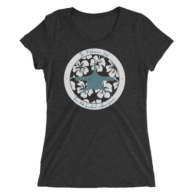 Tee shirt plongee femme col large requin marteau noir