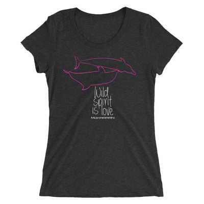 Tee shirt plongee femme col large dauphins noir