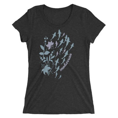 t-shirt plongée femme col large requin gris mokarran