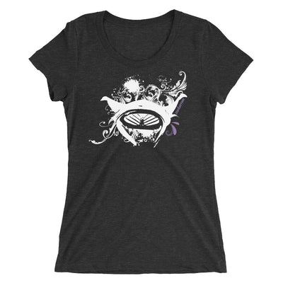t-shirt plongée femme col large raie manta noir