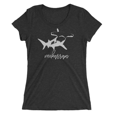 Tee shirt plongee femme col large grand requin marteau noir